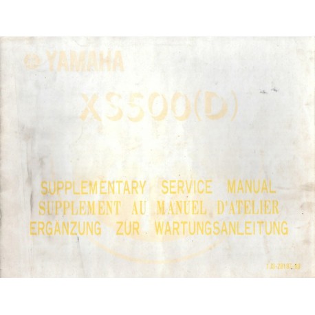 Additif manuel atelier YAMAHA XS 500 (D) 1977 (02 / 1977)