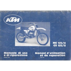 KTM MC 125/II et GS 125/II juin 1980  (Manuel de Réparation)