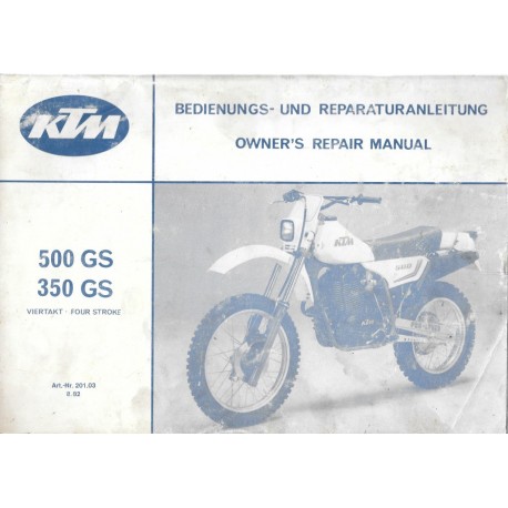 KTM 350 GS / 500 GS août 1982  (Manuel de Réparation)
