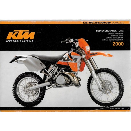 KTM 125, 200, 250. 300, 380 SX / MXC / EXC de 2000