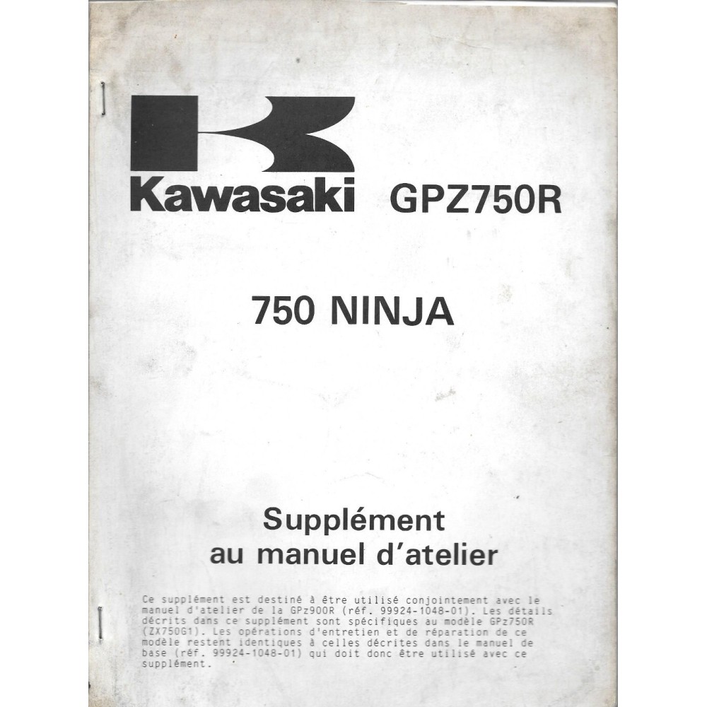 Manuel atelier  KAWASAKI GPZ 900 R NINJA 1984