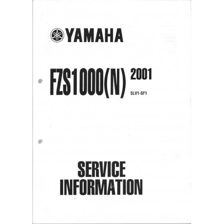 Manuel d'atelier Yamaha FZS 1000  (2001 à 2003) 
