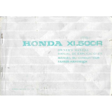 HONDA XL 500 R de 1982 (manuel utilisateur 01 / 1982) 