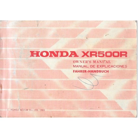 HONDA XR 500 R de 1983 (manuel utilisateur 01 / 1983) 