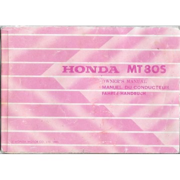 HONDA MT 80 S  1981  (Manuel utilisateur 08 / 1980)