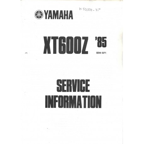 Manuel d'atelier Yamaha XT 600 Z de 1985 / 1986