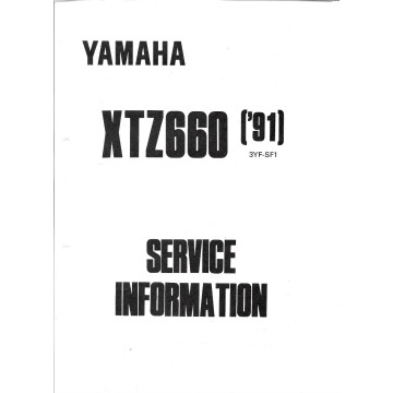 Manuel d'atelier Yamaha XT 660 Z de 1991 à 1996