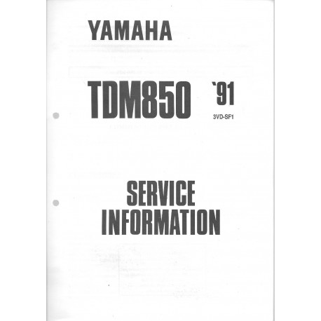 Manuel d'atelier Yamaha TDM 850 type 3VD de 1991 