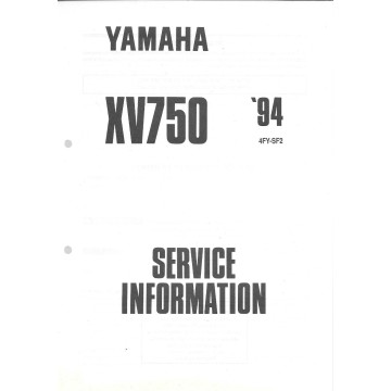 Manuel d'atelier Yamaha XV 750 de 1992 à 1995