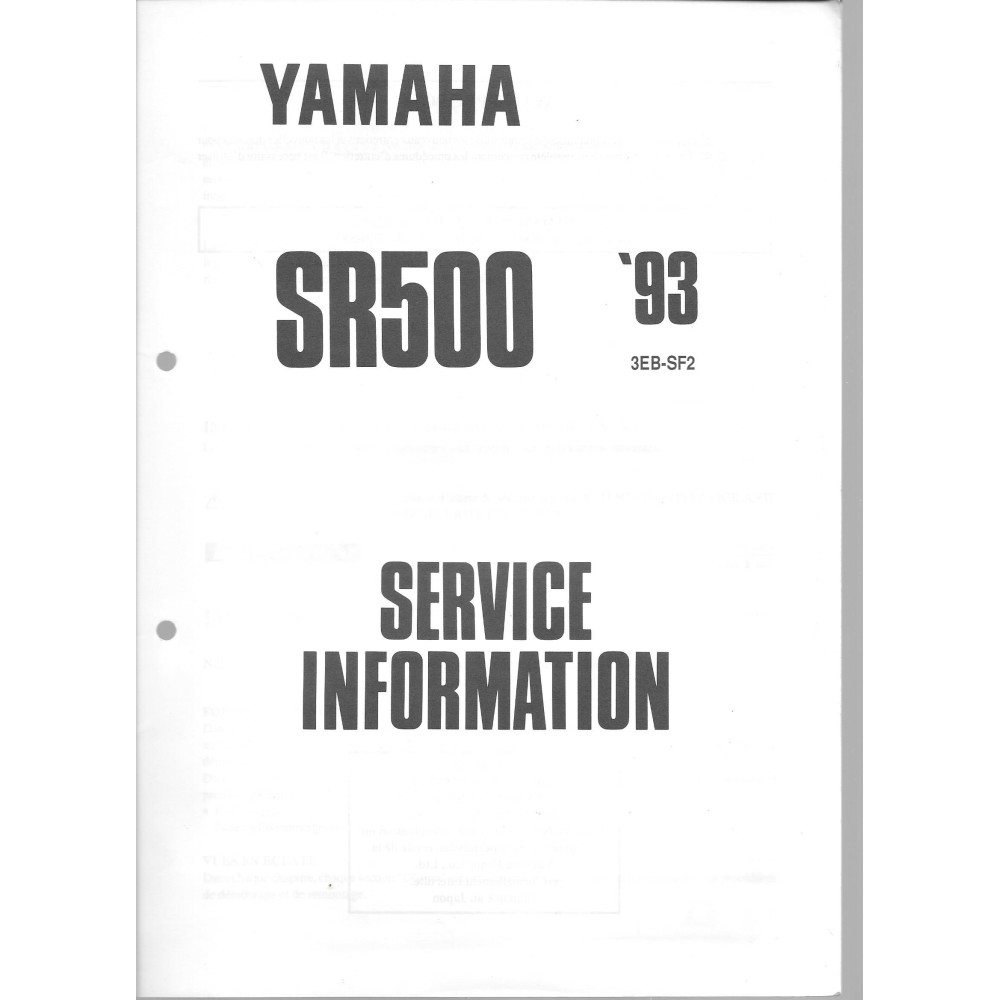 YAMAHA SR 500 de 1991 à 1995 type EB