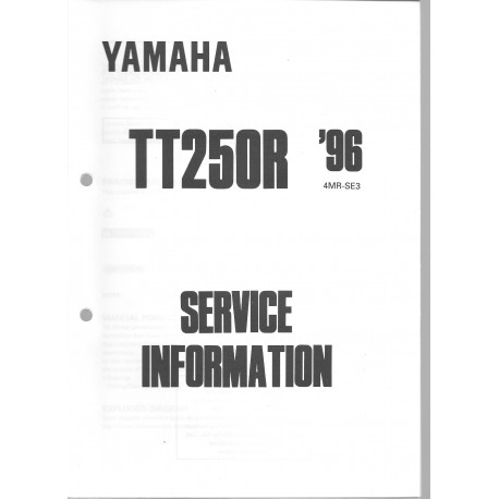 Manuel d'atelier Yamaha TT 250 RF, RG et RR