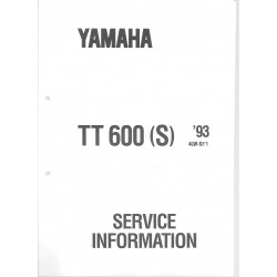 Manuel d'atelier Yamaha TT 600 (S) de 1993  type 4LW
