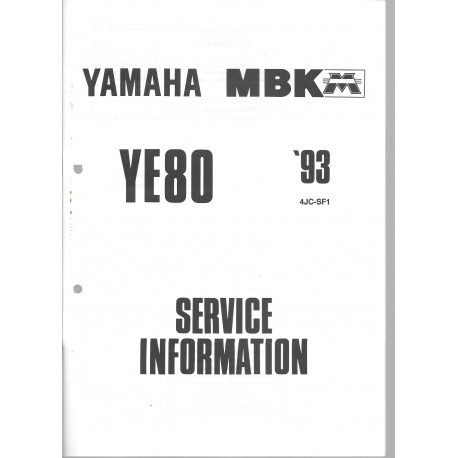 Manuel d'atelier Yamaha YE 80 type 4JC de 1993