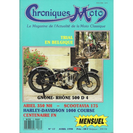CHRONIQUES MOTO n° 17 AVRIL 1990