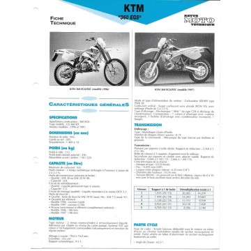 KTM 360 EGS (1996 et 1997)  Fiche RMT