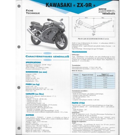 KAWASAKI ZX-9R de 1998 et 1999  (Fiche RMT)