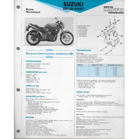 SUZUKI GSF 400 de 1991  (Fiche RMT)