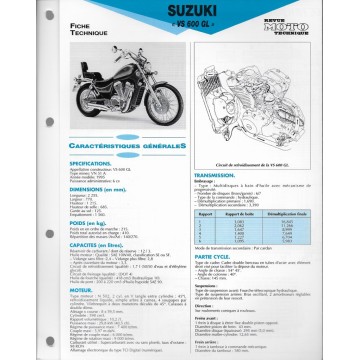 SUZUKI  VS 600 GL de 1995  (Fiche RMT)