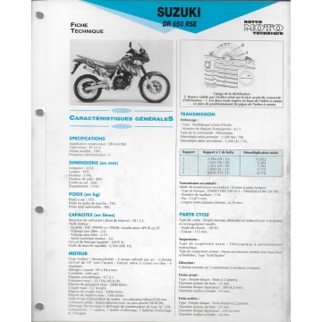 SUZUKI DR 650 RSE de 1991  (Fiche RMT)