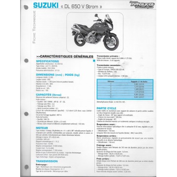 SUZUKI DL 650 V Storm K4 de 2004  (Fiche RMT)