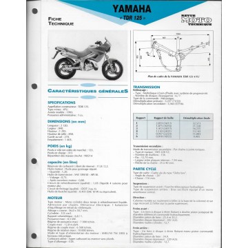 YAMAHA TDR 125 de 1993 (Fiche RMT)