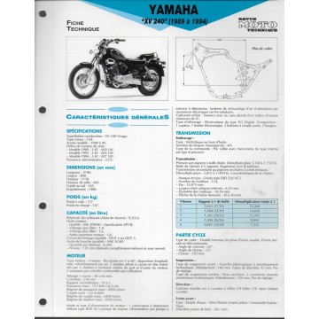 YAMAHA XV 240 de 1989 à 1994  (Fiche RMT)