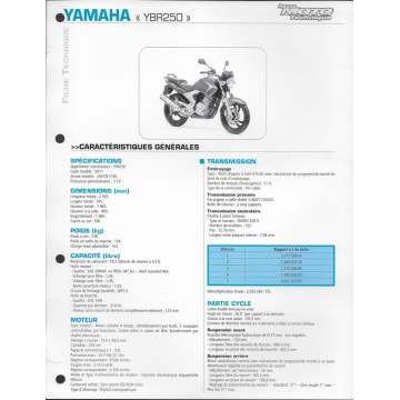 YAMAHA YBR 250 de 2007 / 2008  (Fiche RMT)
