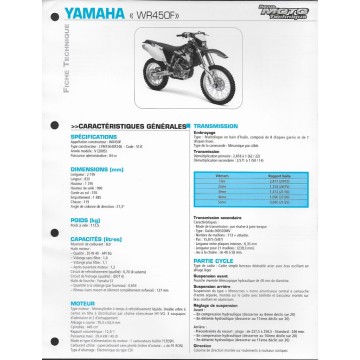 YAMAHA WR 450 F de 2005  (Fiche RMT)