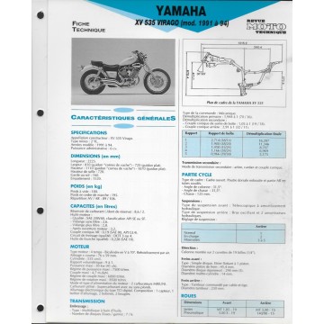 YAMAHA XV 535 de 1991 à 1994  (Fiche RMT)