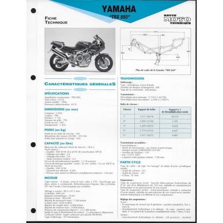 YAMAHA TRX 850  de 1996  (Fiche RMT)