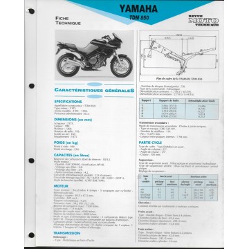 YAMAHA TDM 850  de 1991 / 1992  (Fiche RMT)
