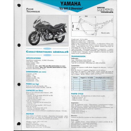Classeur de fiche service information MOTO yamaha 900 TDM