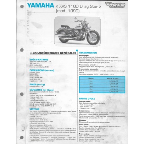 YAMAHA XVS 1100 de 1999  (Fiche RMT)