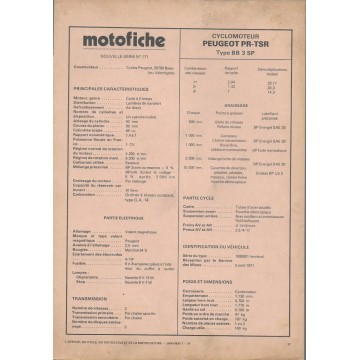 PEUGEOT SPN - TSN 3 vitesses de 1976 et plus