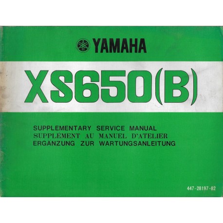 YAMAHA XS 650 (B)  (supplément manuel atelier 03 /1975)