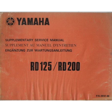 YAMAHA RD 125 / RD 200 modèle 1975 (suppl 12 / 1974)