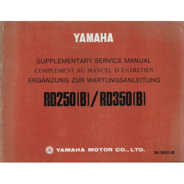 YAMAHA RD 250 (B) / RD 350 (B) modèle 1975 (suppl 7 / 1974)