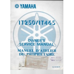 Manuel atelier YAMAHA IT 250  / IT 465 de 1982 (type 5L4)