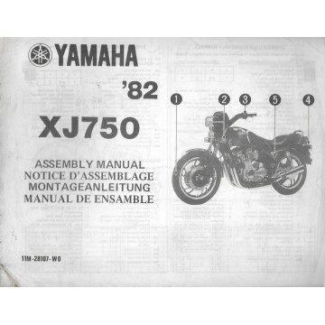 Notice d'assemblage des YAMAHA XJ 750 SECA 1982 type 11M