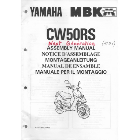 YAMAHA / MBK CW 50 RS 1995 ( assemblage 05 / 95) type 4TD