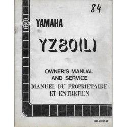 Manuel atelier YAMAHA YZ 80 (L) 1984 type 39K
