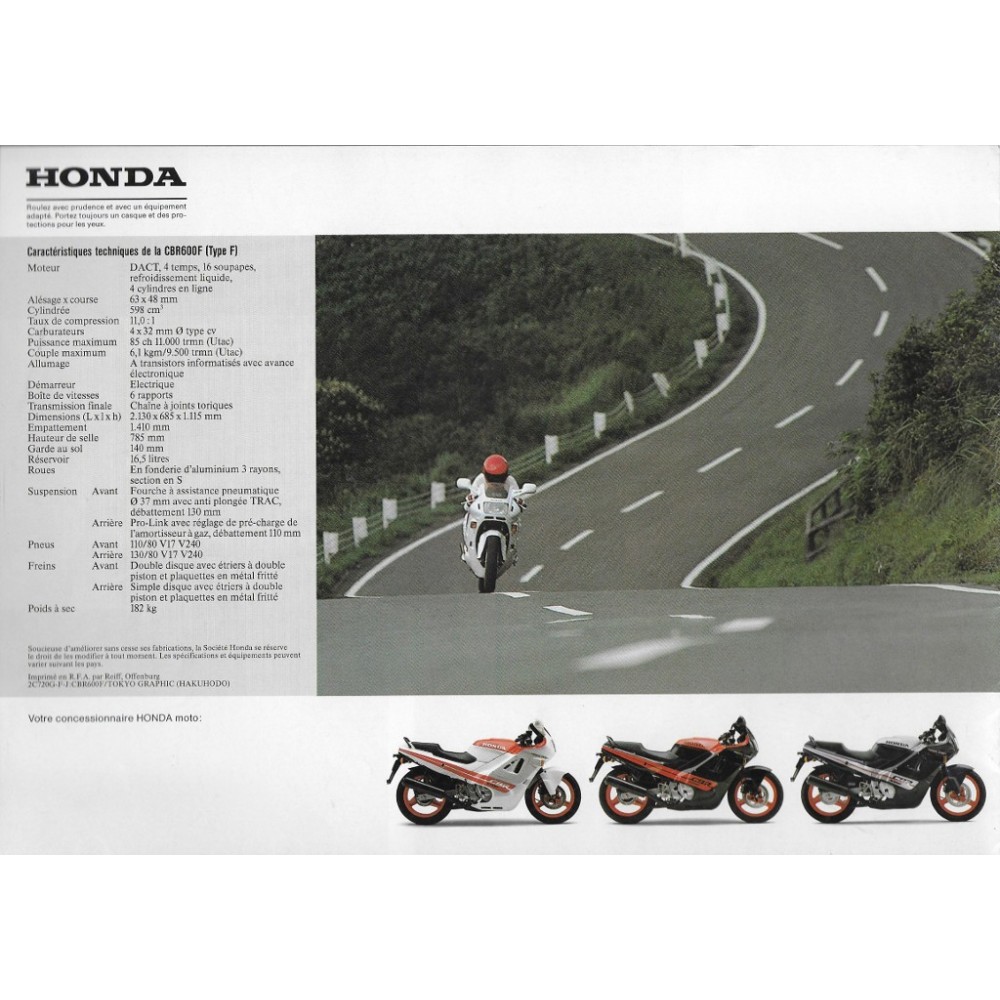Prospectus HONDA CBR 600 F