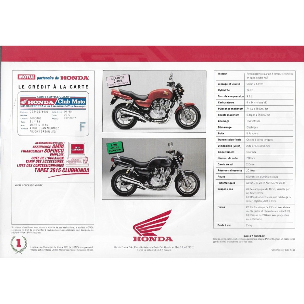 Prospectus HONDA CB 750 Seven Fifty 