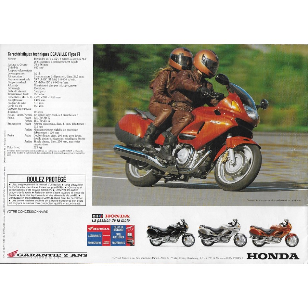 Catalgue HONDA 650 Deauville 1998