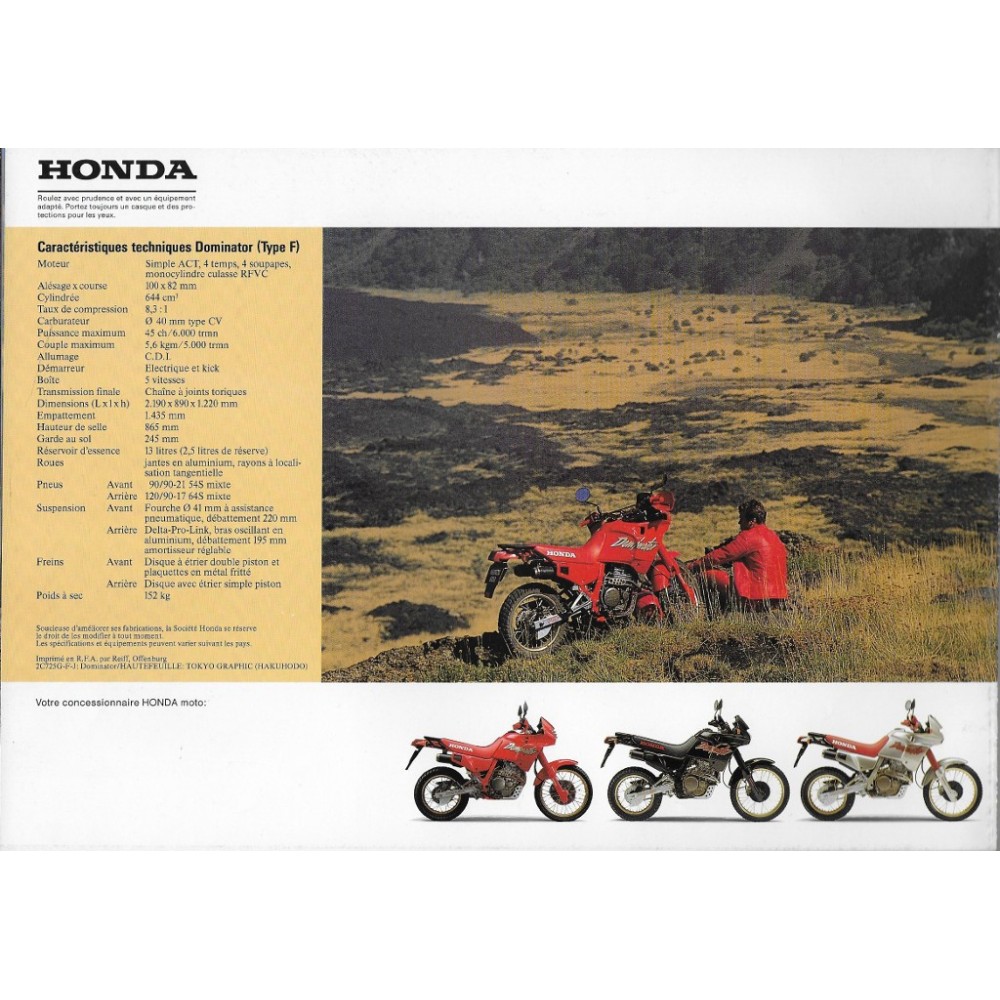 Catalogue HONDA 650 DOMINATOR