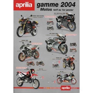 Catalogue Gamme APRILIA 2004 (Tarif et photos)