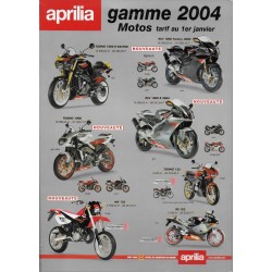 Catalogue Gamme APRILIA 2004 (Tarif et photos)