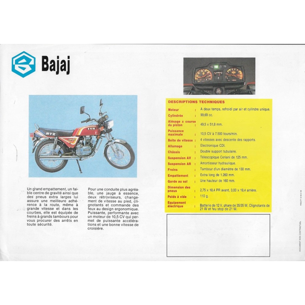 Prospectus original  BAJAJ KB 100 cc