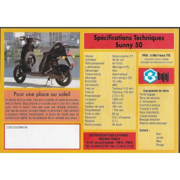 Prospectus original  BAJAJ SUNNY 50 cc
