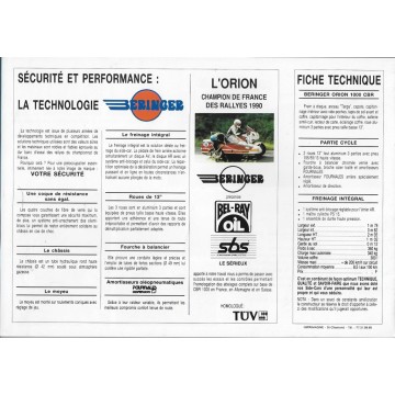 Prospectus BERINGER 1000 CBR ORION 1992